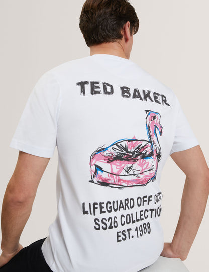 Ted Baker RAMOSS Flamingo Back Graphic Cotton T-Shirt