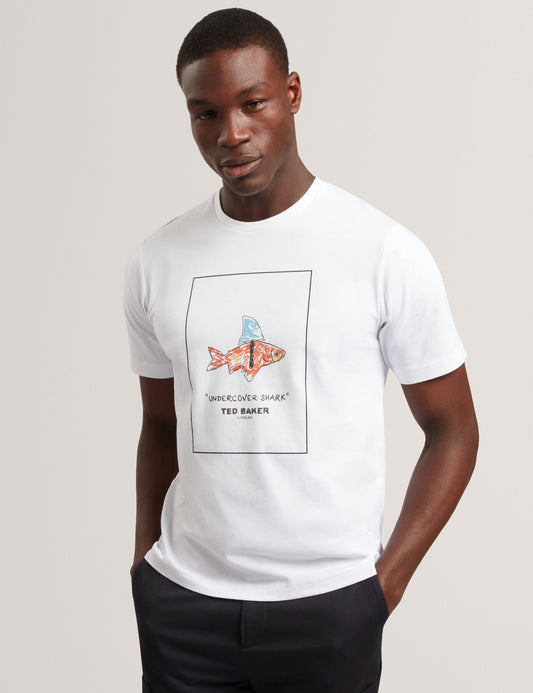 Ted Baker LUCU Goldfish Graphic Pure Cotton T-Shirt