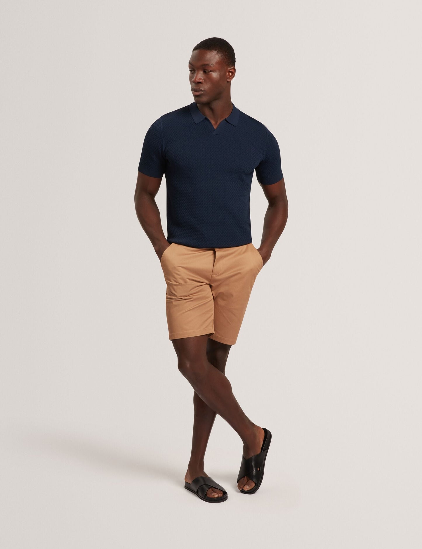 Ted Baker LUTHEN Zig Zag Knit Open Neck Polo