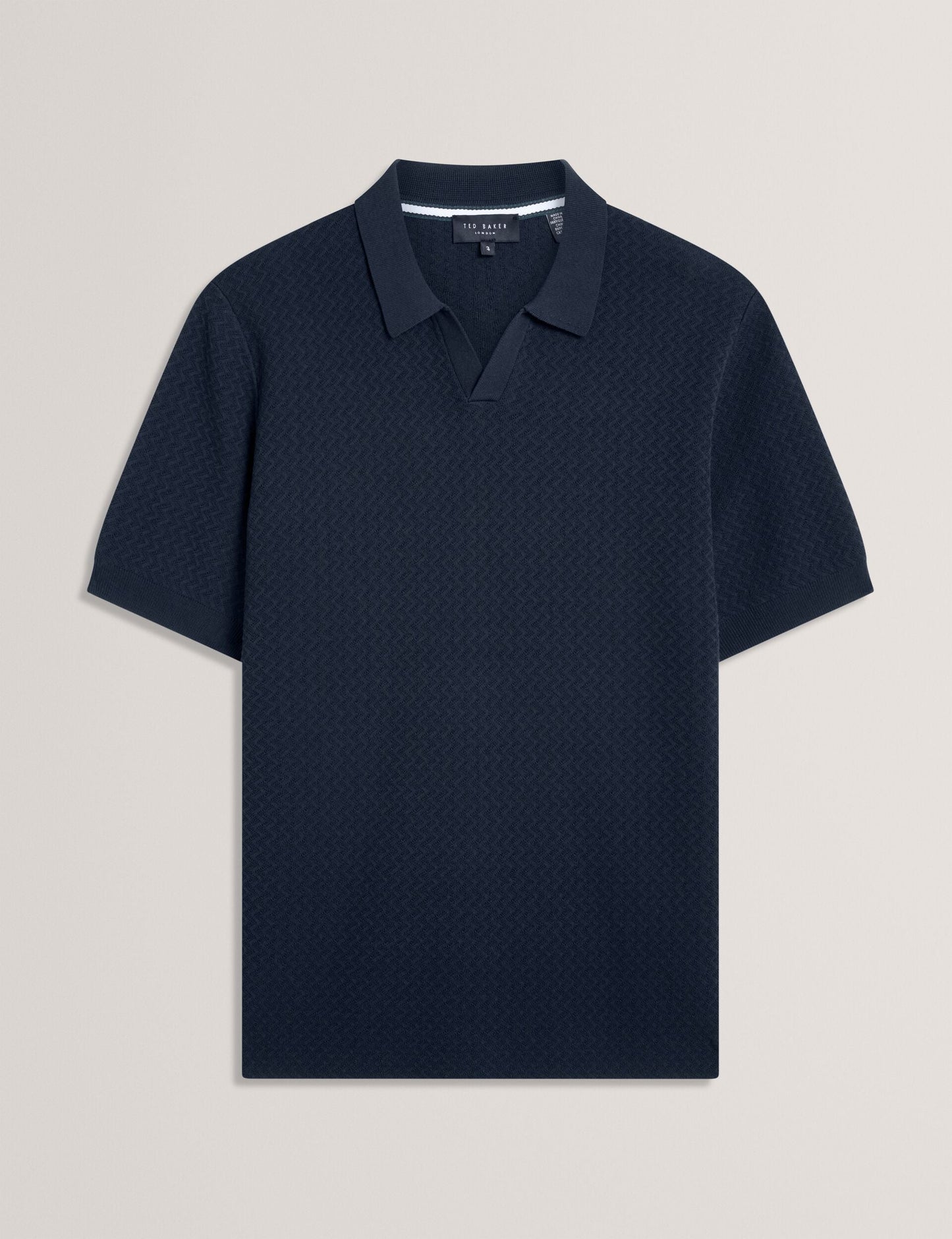 Ted Baker LUTHEN Zig Zag Knit Open Neck Polo