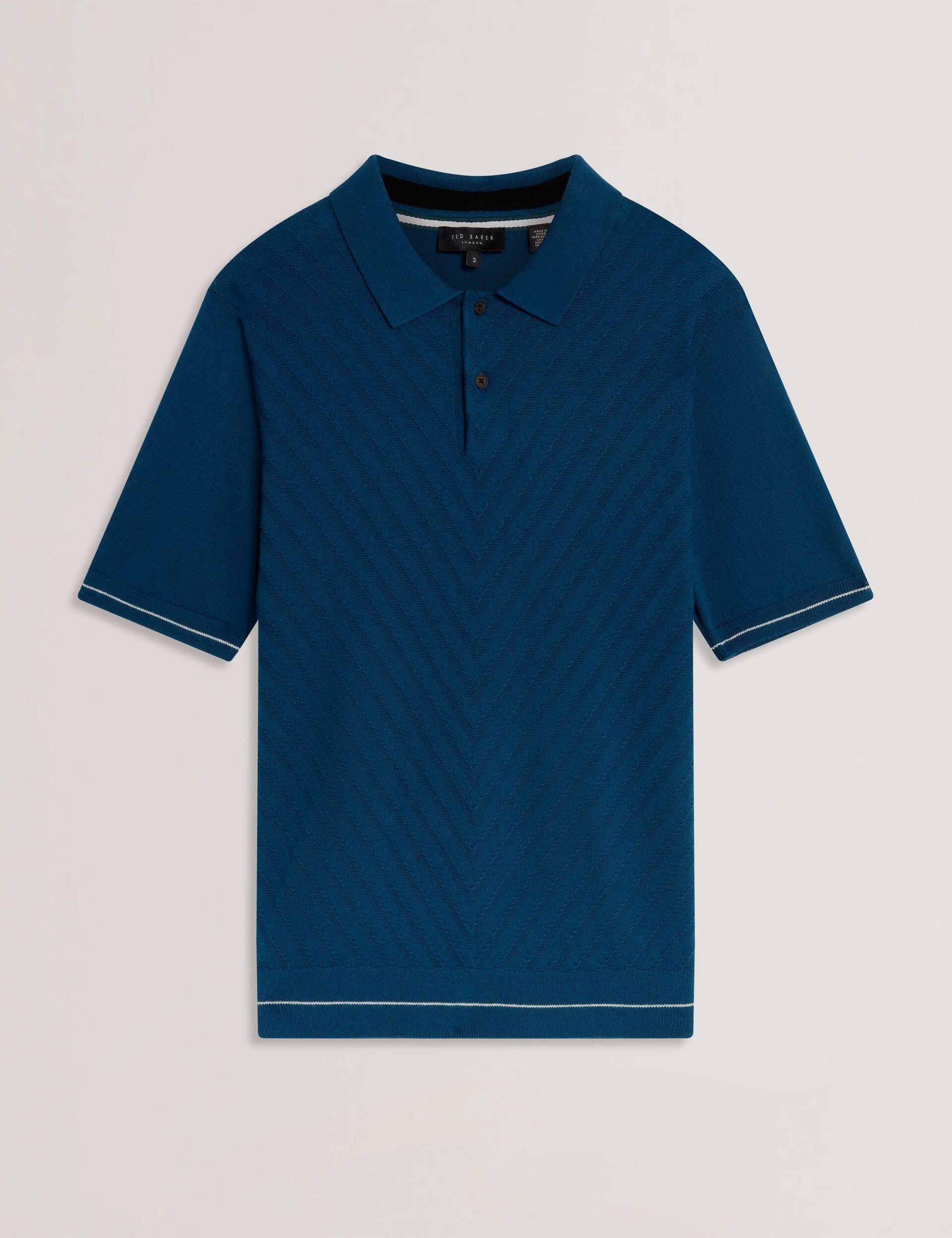 Ted Baker CHAPAL Chevron Texture Knit Short Sleeve Polo