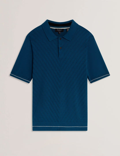 Ted Baker CHAPAL Chevron Texture Knit Short Sleeve Polo