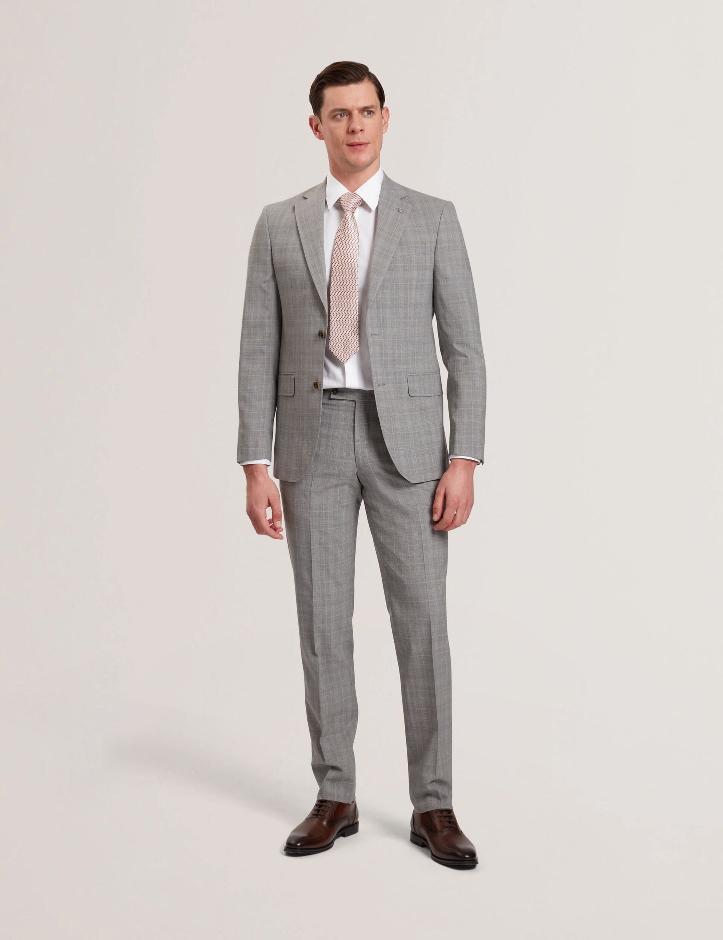 Ted Baker JAYSON - Slim Fit Grey Check Wool Suit Jacket
