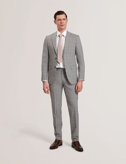 Ted Baker JAYSON - Slim Fit Grey Check Wool Suit Jacket
