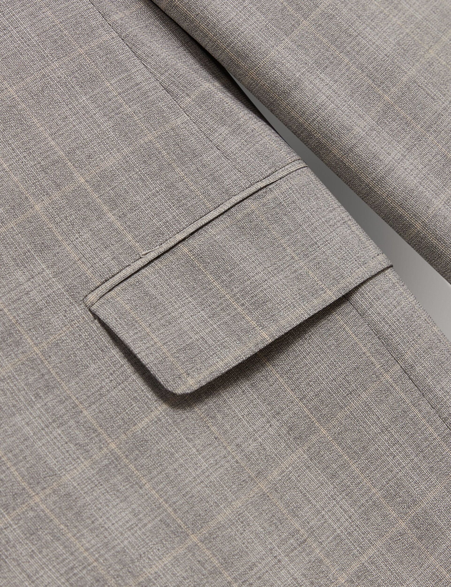 Ted Baker JAYSON - Slim Fit Grey Check Wool Suit Jacket