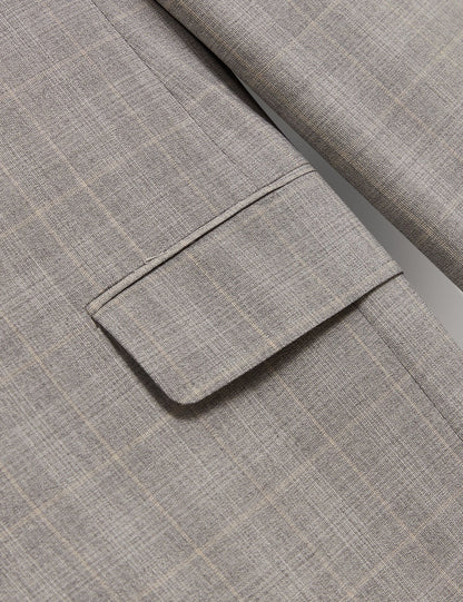 Ted Baker JAYSON - Slim Fit Grey Check Wool Suit Jacket