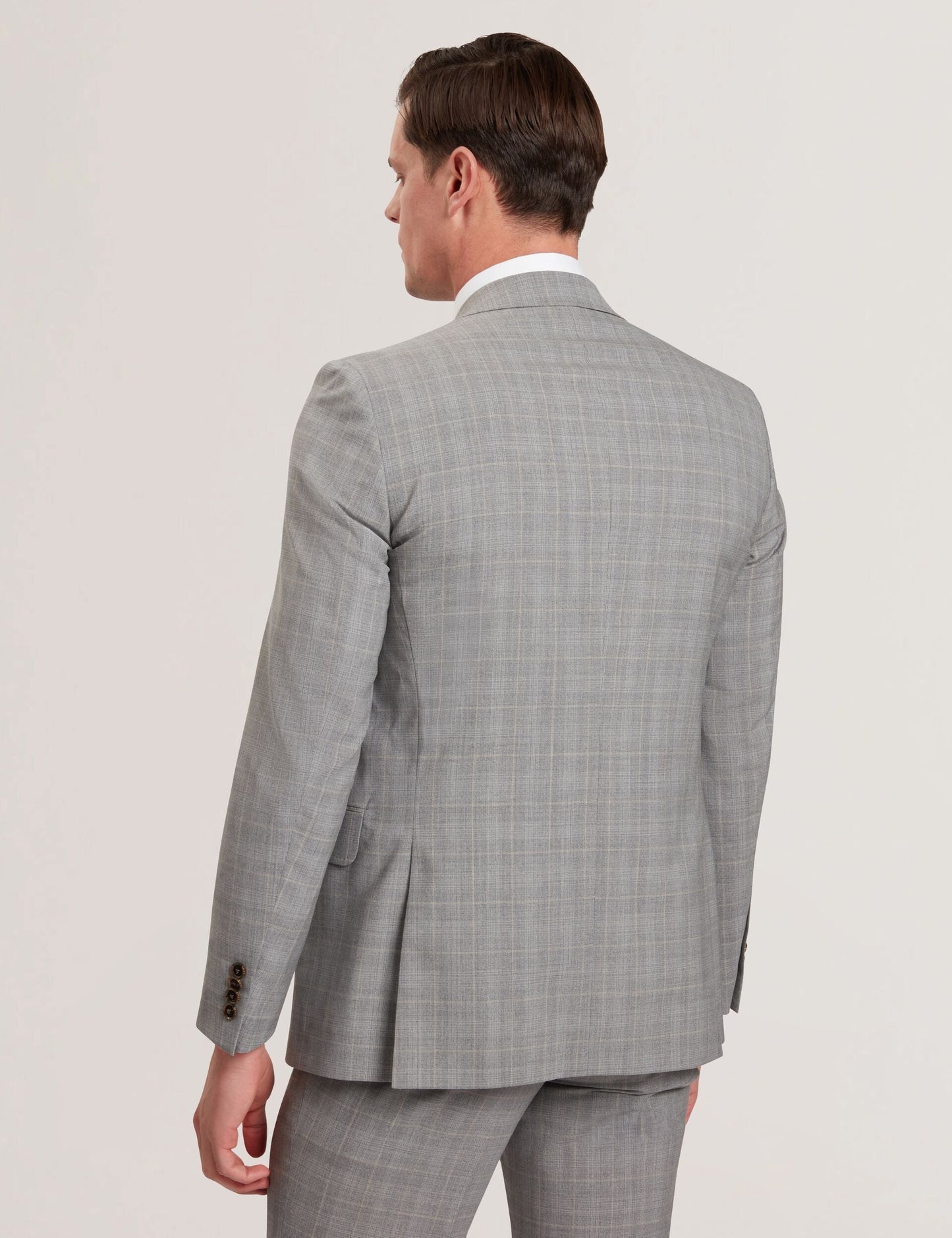 Ted Baker JAYSON - Slim Fit Grey Check Wool Suit Jacket