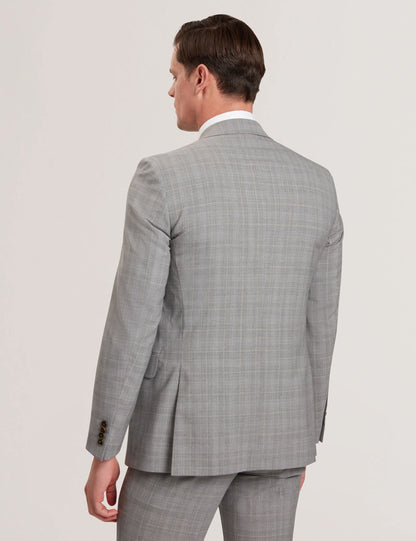Ted Baker JAYSON - Slim Fit Grey Check Wool Suit Jacket