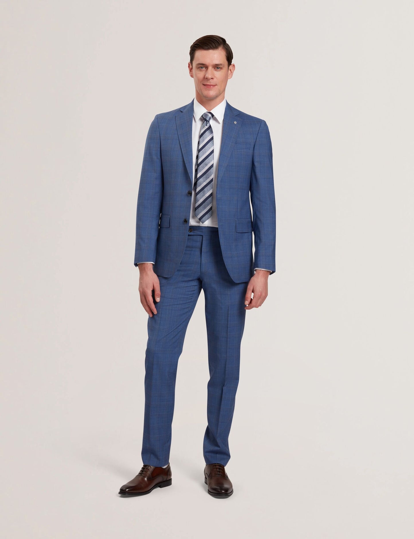 Ted Baker JAYAD - Slim Fit Blue Check Wool Suit Jacket