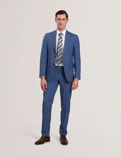 Ted Baker JAYAD - Slim Fit Blue Check Wool Suit Jacket