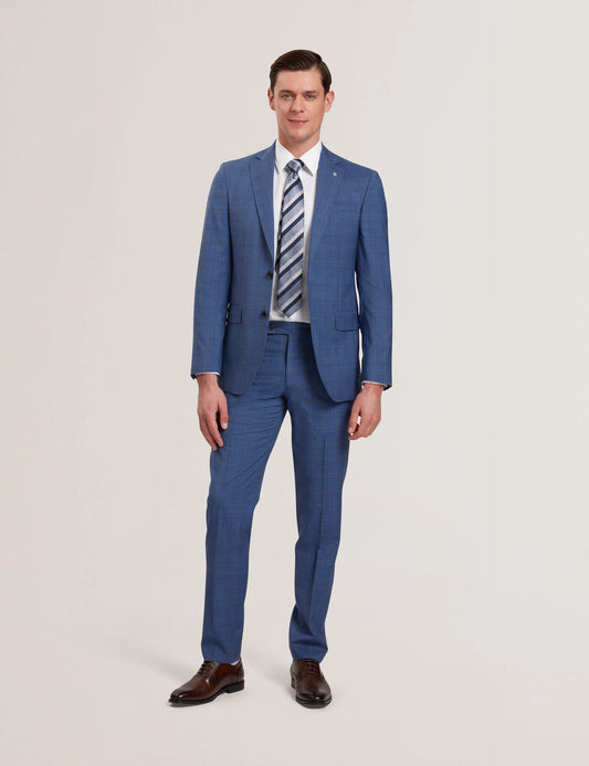 Ted Baker JAYAD - Slim Fit Blue Check Wool Suit Jacket