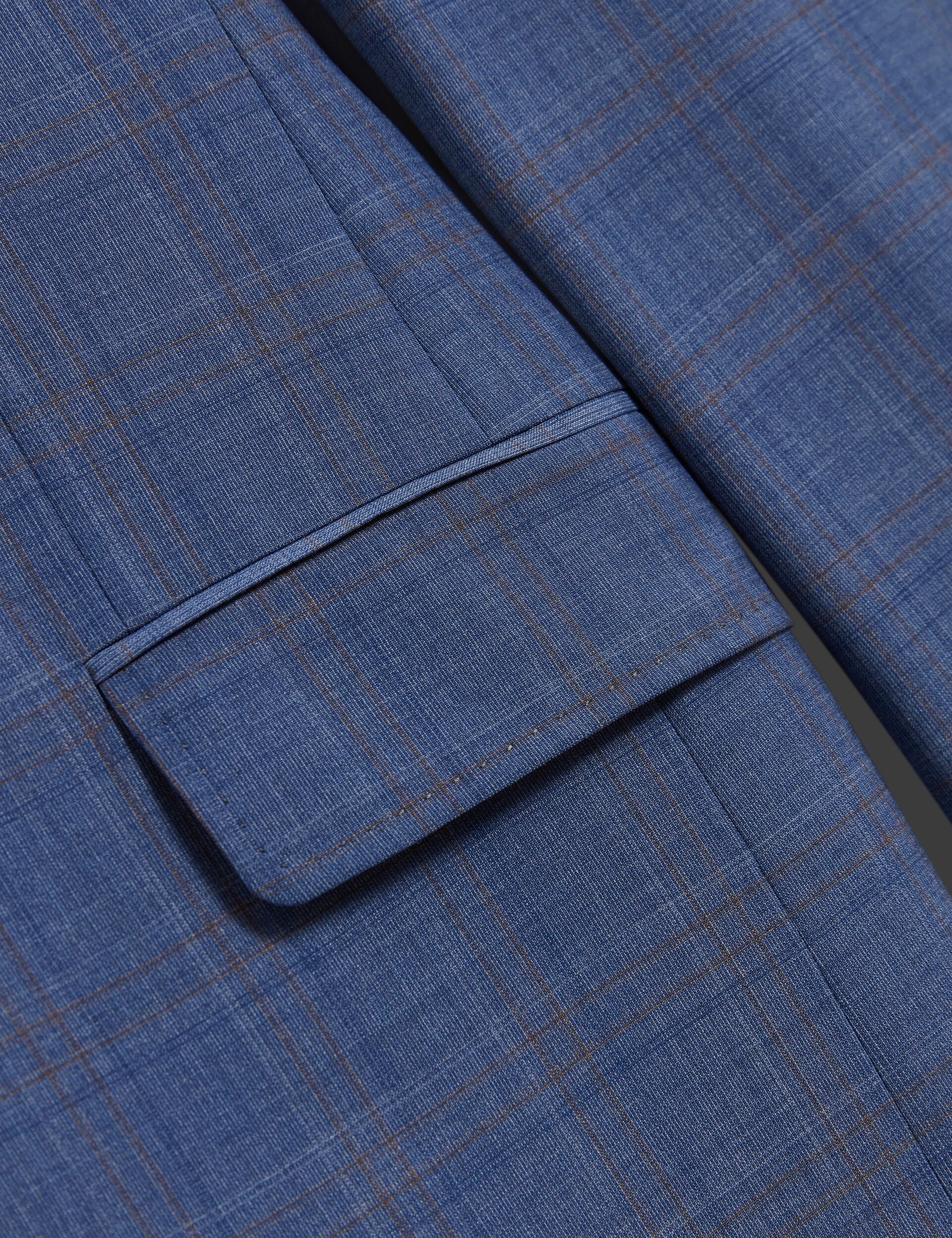Ted Baker JAYAD - Slim Fit Blue Check Wool Suit Jacket