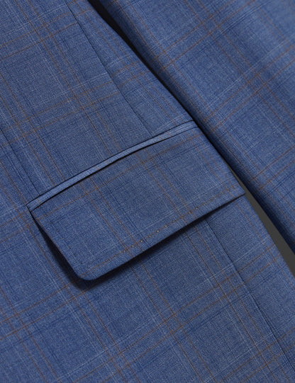 Ted Baker JAYAD - Slim Fit Blue Check Wool Suit Jacket