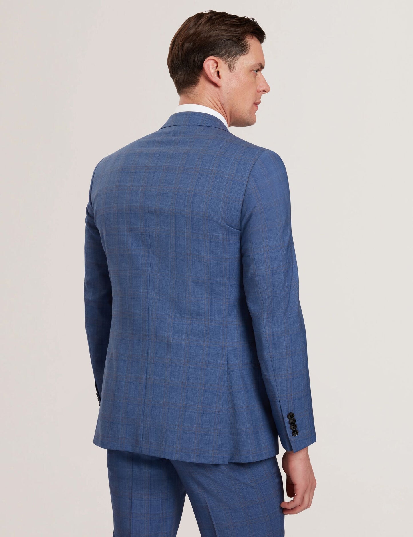 Ted Baker JAYAD - Slim Fit Blue Check Wool Suit Jacket
