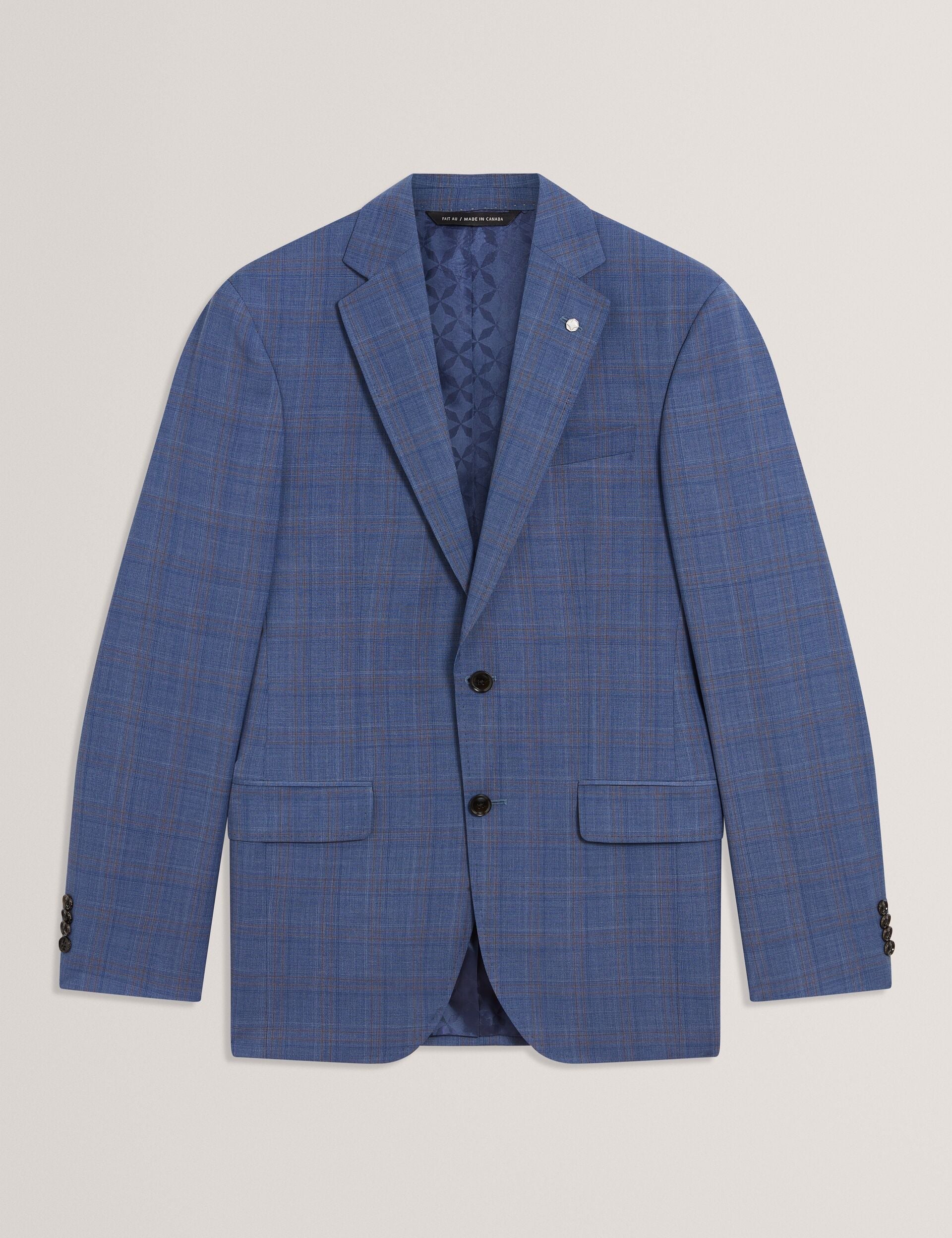Ted Baker JAYAD - Slim Fit Blue Check Wool Suit Jacket