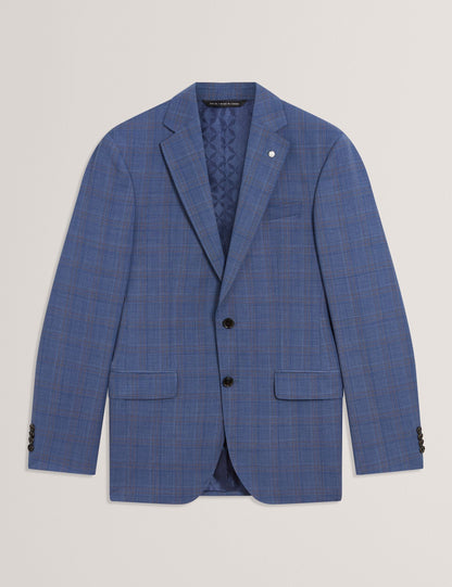 Ted Baker JAYAD - Slim Fit Blue Check Wool Suit Jacket