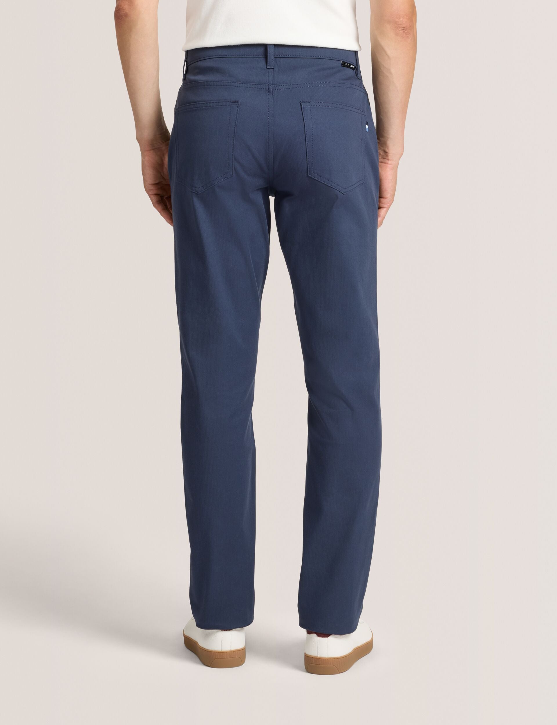 Ted Baker COMPACT HERRINGBONE TROUSERS - Blue Nights