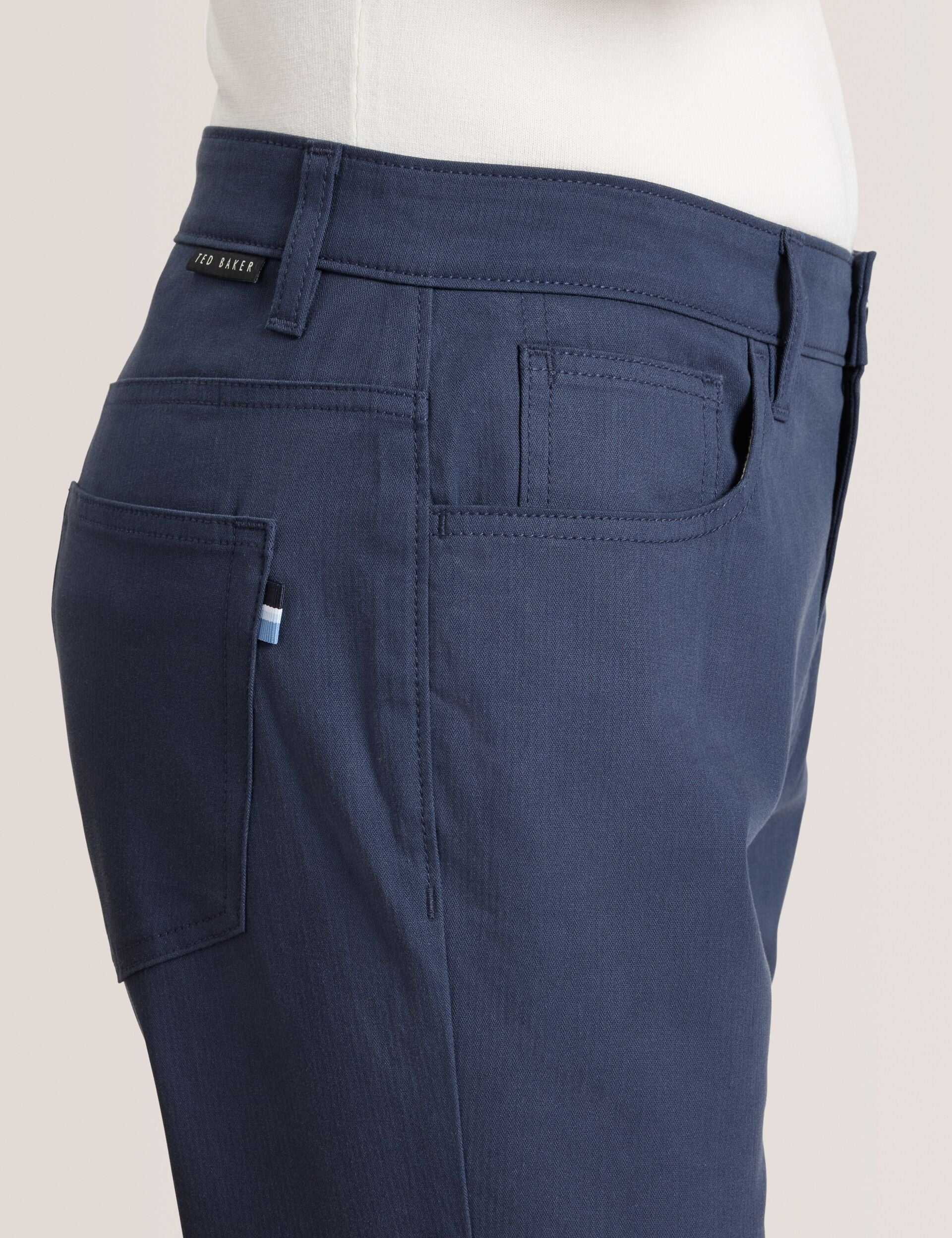 Ted Baker COMPACT HERRINGBONE TROUSERS - Blue Nights