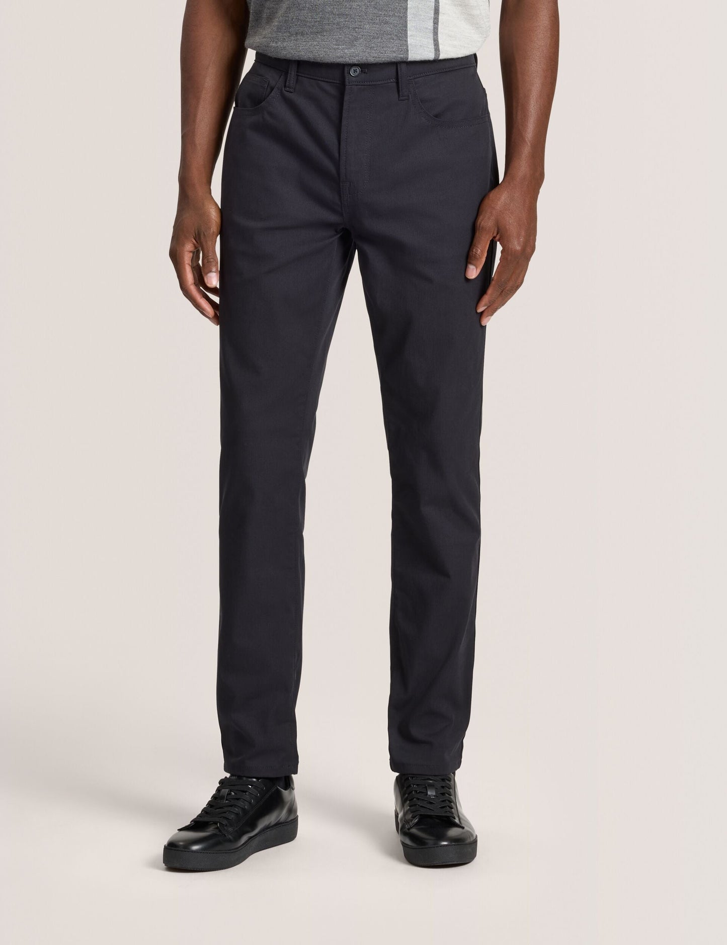 Ted Baker COMPACT HERRINGBONE TROUSERS - Black Beauty