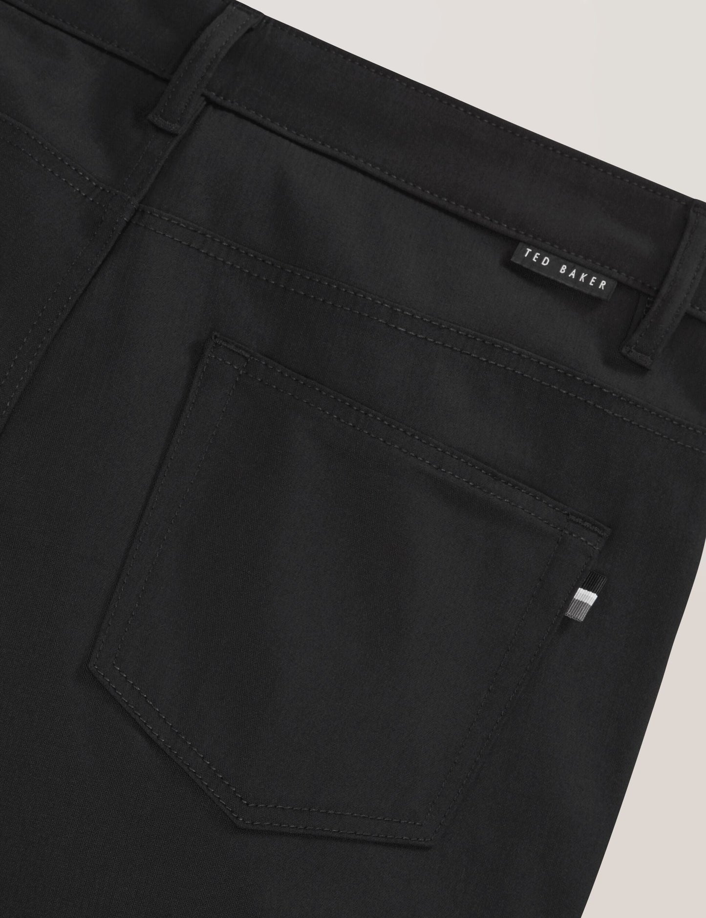 Ted Baker COMPACT HERRINGBONE TROUSERS - Black Beauty