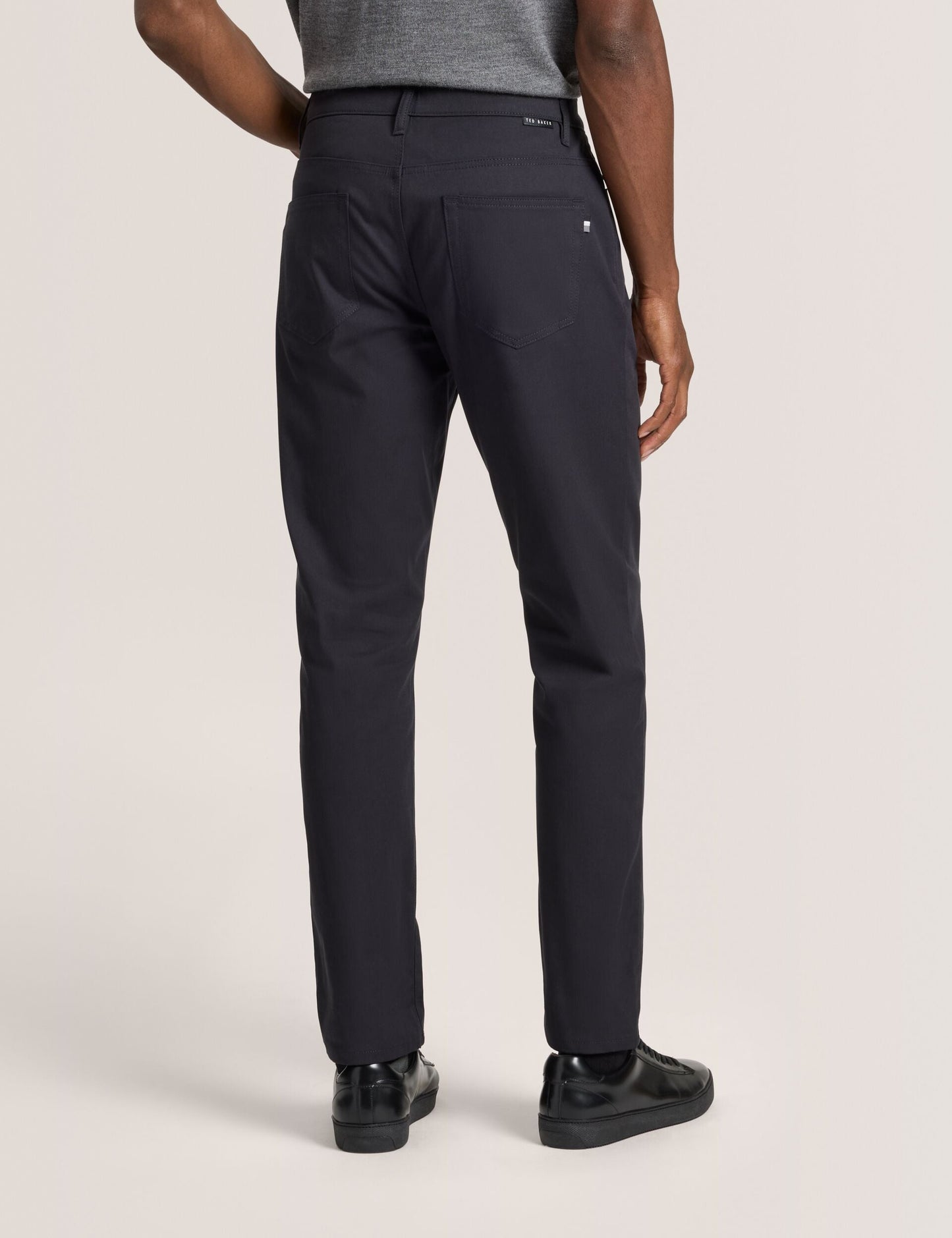 Ted Baker COMPACT HERRINGBONE TROUSERS - Black Beauty