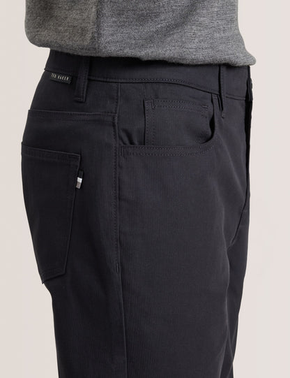Ted Baker COMPACT HERRINGBONE TROUSERS - Black Beauty