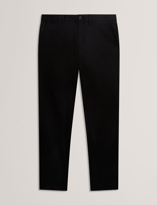 Ted Baker RYCE - Black Slim Fit Textured Cotton Blend Chinos