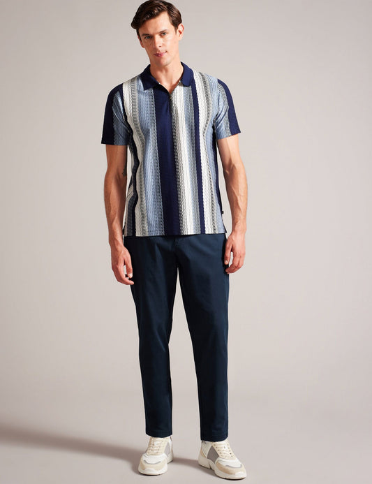 Ted Baker HAYBRN - Navy Regular Fit Woven Texture Chinos