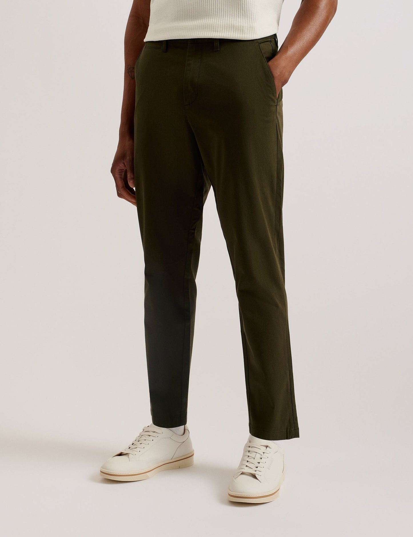 Ted Baker HAYBRN - Khaki Regular Fit Woven Texture Chinos