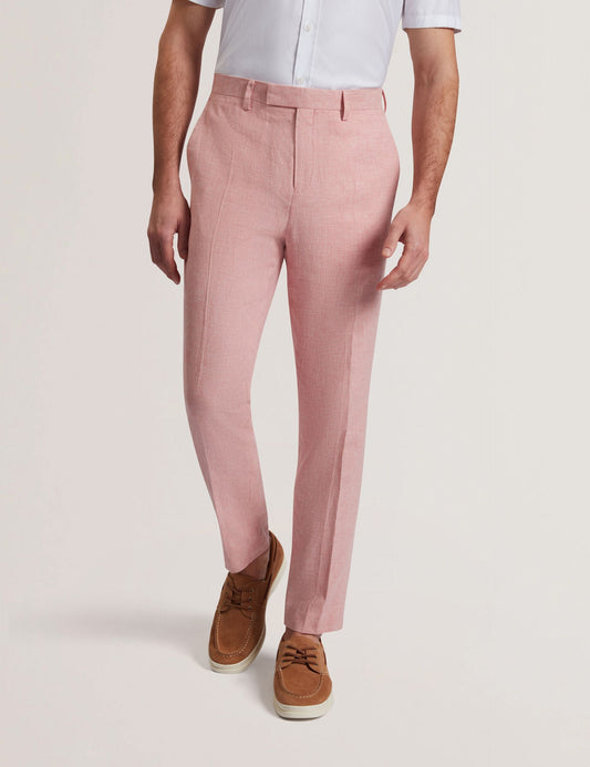 Ted Baker KENLEYT - Pink Linen Cotton Woven Dress Pants
