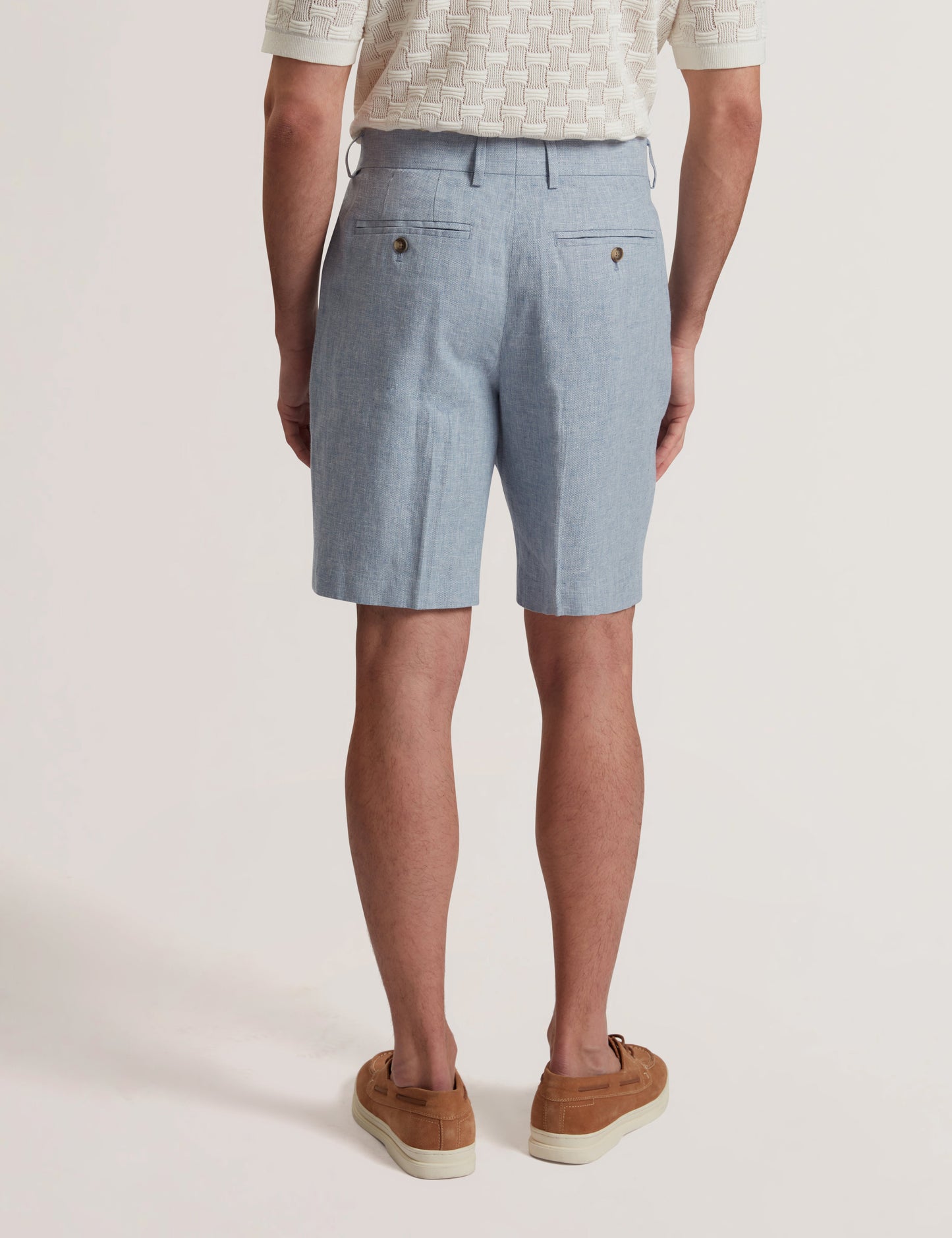 Ted Baker KENLEYS - Navy Linen Cotton Woven Tailored Shorts