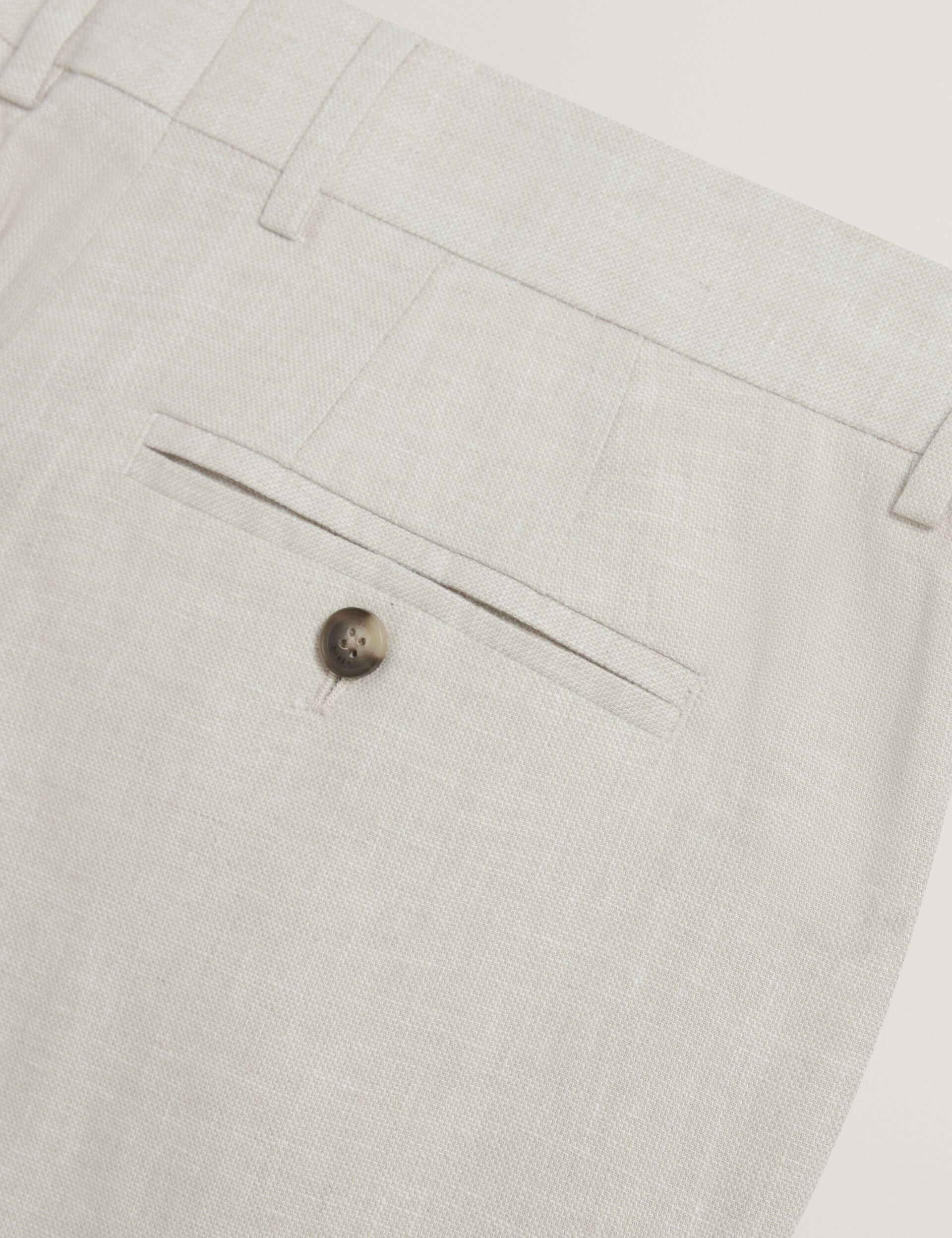 Ted Baker KENLEYS - Stone Linen Cotton Woven Tailored Shorts