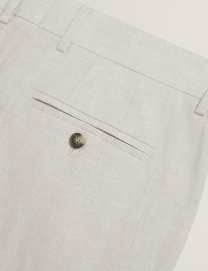 Ted Baker KENLEYS - Stone Linen Cotton Woven Tailored Shorts