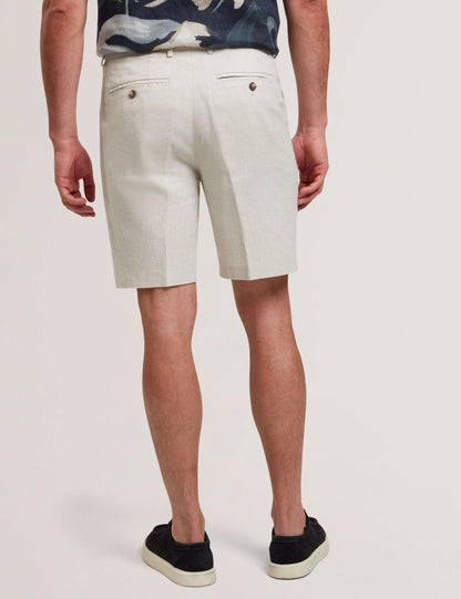 Ted Baker KENLEYS - Stone Linen Cotton Woven Tailored Shorts