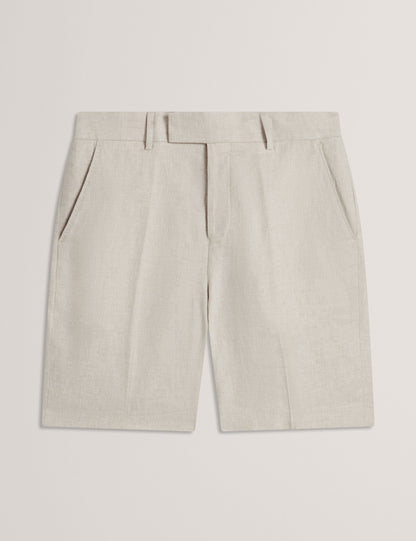 Ted Baker KENLEYS - Stone Linen Cotton Woven Tailored Shorts