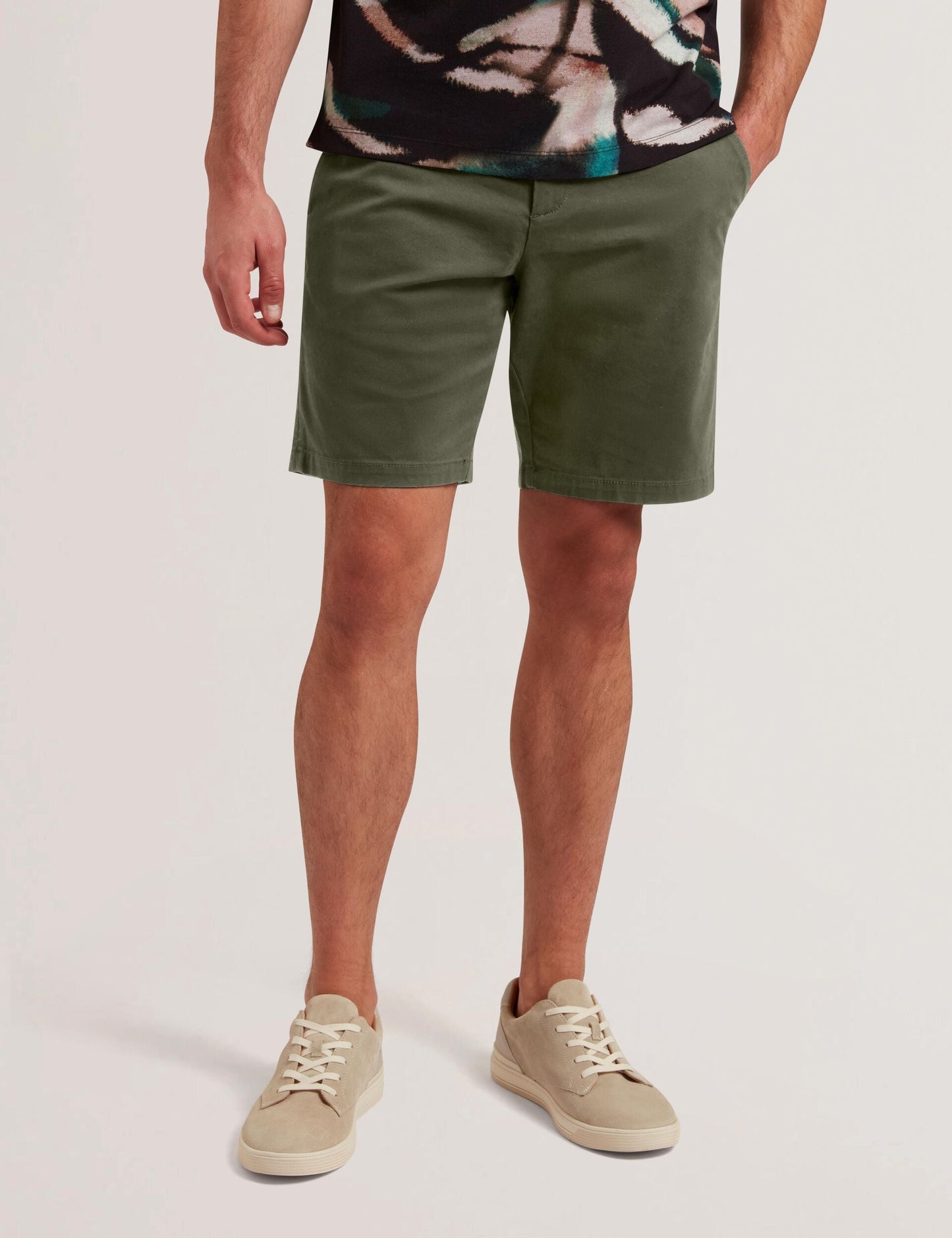 Ted Baker BARNHAM - Khaki Cotton Blend Chino Shorts