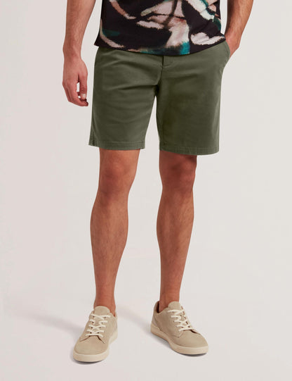 Ted Baker BARNHAM - Khaki Cotton Blend Chino Shorts
