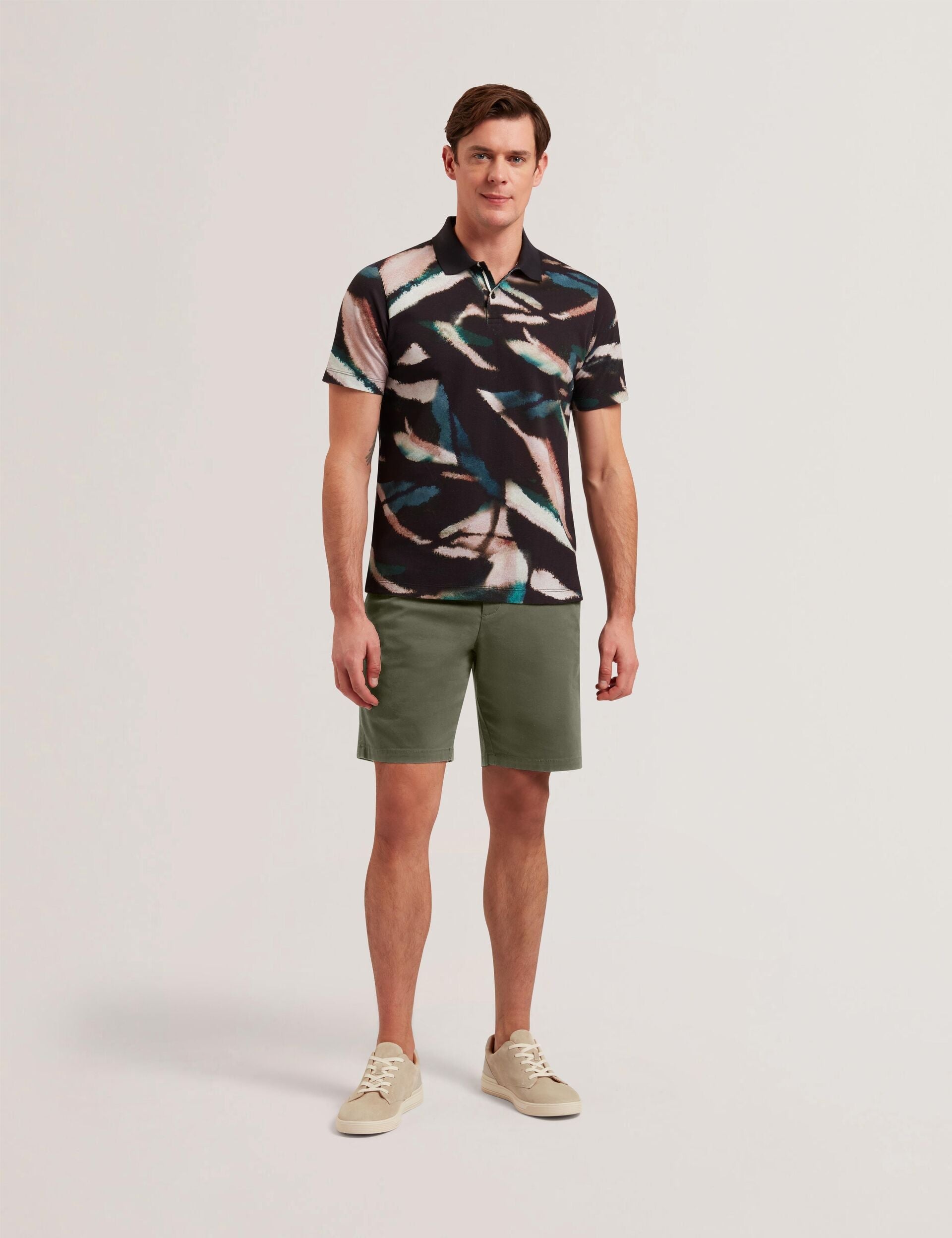 Ted Baker BARNHAM - Khaki Cotton Blend Chino Shorts