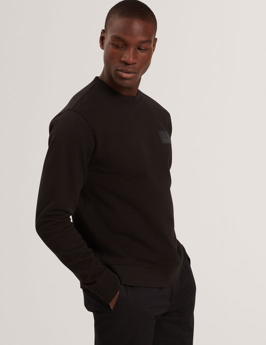 Ted Baker ATBOX Logo Patch Cotton Crew Neck Sweatshirt