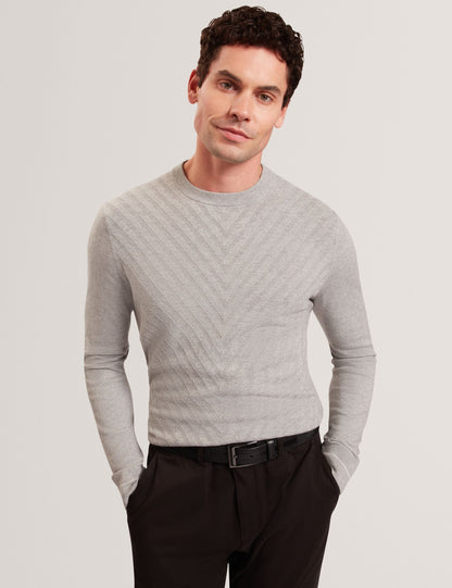 Ted Baker CORBIN Chevron Texture Knit Crew Neck Sweater