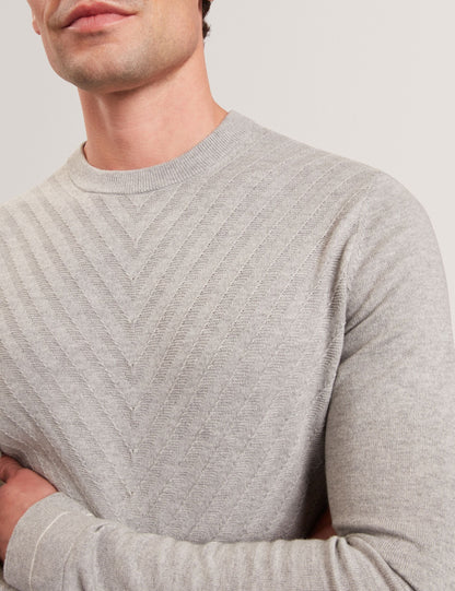 Ted Baker CORBIN Chevron Texture Knit Crew Neck Sweater