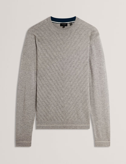 Ted Baker CORBIN Chevron Texture Knit Crew Neck Sweater
