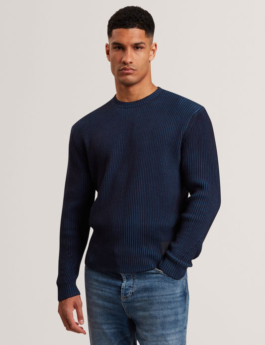 Ted Baker TIMMNO Plated Rib Knit Crew Neck Sweater