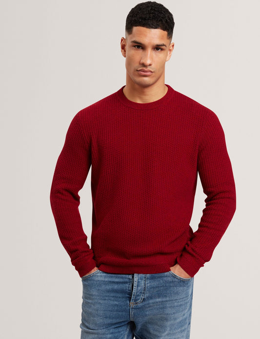 Ted Baker LEOCADI Herringbone Trim Textured Knit Sweater