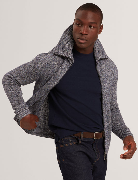 Ted Baker VARINK Twisted Yarn Knit Zip-Through Jumper