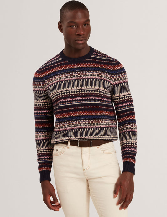 Ted Baker AMARAT Fair Isle Crew Neck Wool Sweater