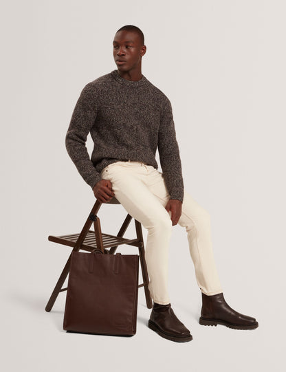 Ted Baker MORVEN Marled Wool Knit Crew Neck Sweater