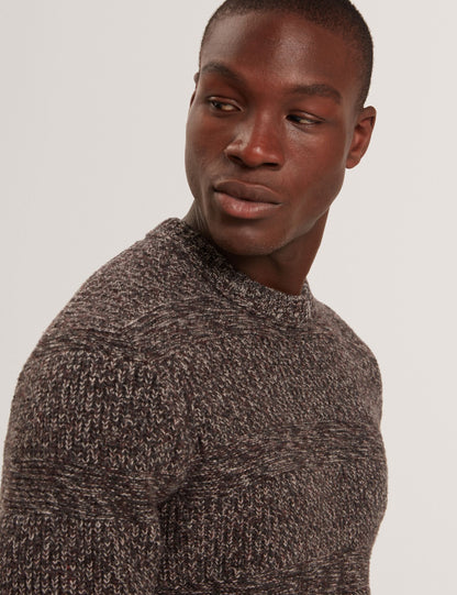 Ted Baker MORVEN Marled Wool Knit Crew Neck Sweater