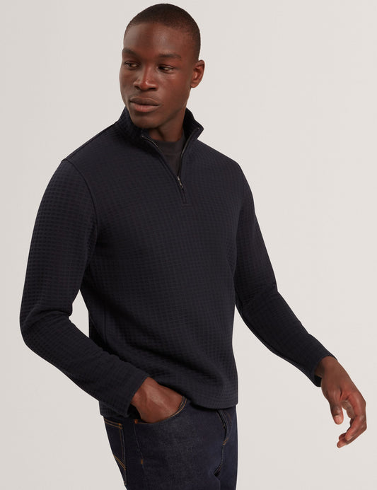 Ted Baker CAINDLE Waffle Knit Quarter Zip Sweatshirt