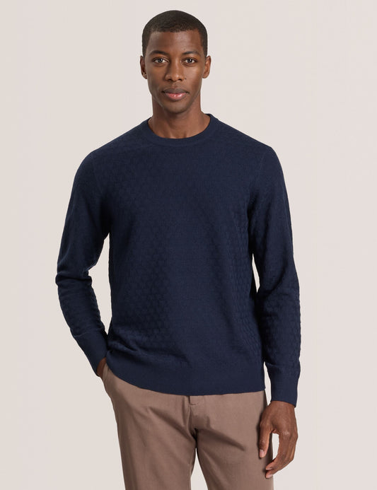 Ted Baker T STITCH LONG SLEEVE CREW NECK SWEATER - Sky Captain